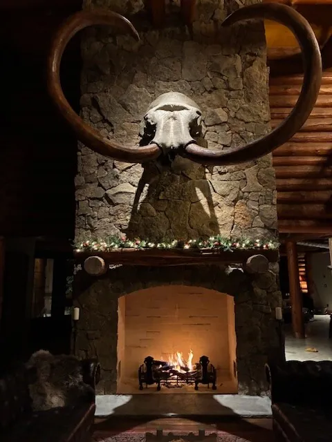 Stone fireplace in the great room