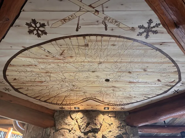 Rustic chandelier detail